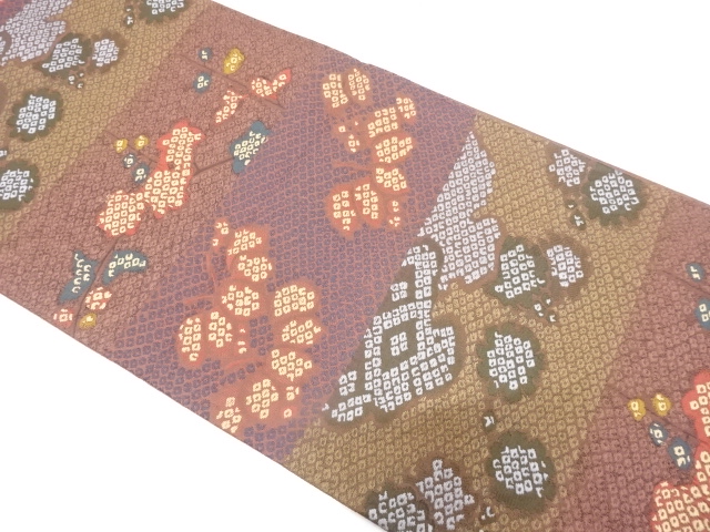 JAPANESE FUKURO OBI / WOVEN  IVY LEAVES / BY KAWASHIMA SELKON